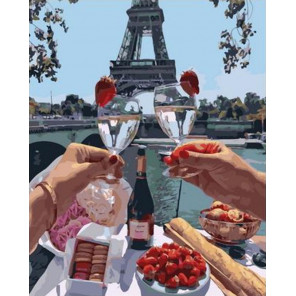  Романтический ужин в Париже Раскраска картина по номерам на холсте GX37803