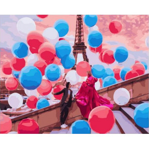 Воздушный Париж Раскраска картина по номерам на холсте GX37800