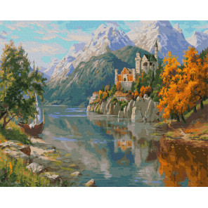  Замок в горах Раскраска картина по номерам на холсте Molly KH0979