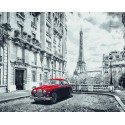 Авто на улице Парижа Раскраска картина по номерам на холсте Molly