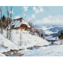 Зима в горах Раскраска картина по номерам на холсте Molly