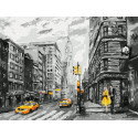 Нью-Йорк Раскраска картина по номерам с цветной схемой на холсте Molly