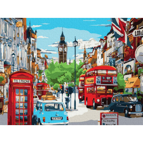  Яркий Лондон Раскраска картина по номерам с цветной схемой на холсте Molly KK0956