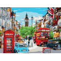 Яркий Лондон Раскраска картина по номерам с цветной схемой на холсте Molly