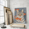 Пример в интерьере Недовольный кот и рыбки Раскраска картина по номерам на холсте AAAA-RS067-80x100