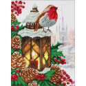 Рождественский фонарик Набор для частичной вышивки бисером Паутинка