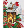  Рождественский фонарик Набор для частичной вышивки бисером Паутинка Б-1495