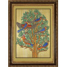 Пример оформления в рамку Дерево жизни Ткань с нанесенным рисунком для вышивки бисером Конек 8500
