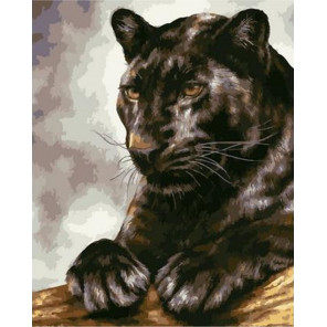  Черная пантера на отдыхе Раскраска картина по номерам на холсте GX38115