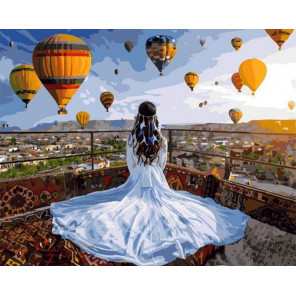  Принцесса и воздушные шары Раскраска картина по номерам на холсте GX37984