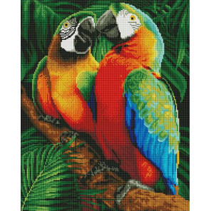  Семья попугаев Алмазная мозаика вышивка на подрамнике GF4650