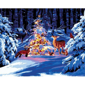  Зима в лесу Раскраска картина по номерам на холсте GX38030