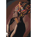 Портрет африканки в профиль 100х150 Раскраска картина по номерам на холсте
