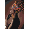 Портрет африканки в профиль Раскраска картина по номерам на холсте
