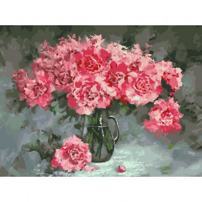  Розовые пионы Раскраска картина по номерам на холсте 375-AS
