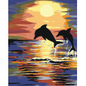 Неразлучные дельфины Раскраска по номерам на холсте Живопись по номерам