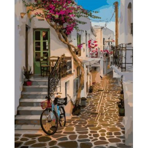  Улочки Греции Раскраска картина по номерам на холсте GX38422