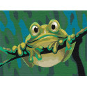 Яркий лягушонок 60х80 см Раскраска картина по номерам на холсте с неоновыми красками