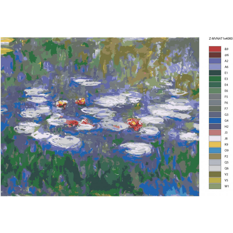 Картина по номерам на холсте Клод Моне - Водяные Лилии
