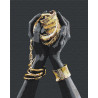  Золотые украшения в руках / Африканка 80х100 см Раскраска картина по номерам на холсте с металлической краской AAAA-RS078-80x10