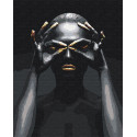 Золотые ресницы и губы / Африканка 80х100 см Раскраска картина по номерам на холсте с металлической краской