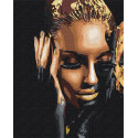 Стильная девушка / Африканка 80х100 см Раскраска картина по номерам на холсте с металлической краской