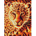 Огненный леопард Алмазная вышивка мозаика