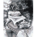 Девушка / Прогулка с велосипедом 100х125 см Раскраска картина по номерам на холсте