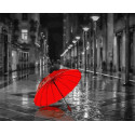 Красный зонт Раскраска картина по номерам на холсте