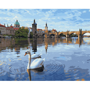  Лебеди в Праге Раскраска картина по номерам на холсте GX32610