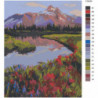 Озеро в горах 80х100 Раскраска картина по номерам на холсте