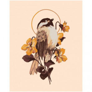 Цветок и птица Раскраска картина по номерам на холсте