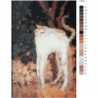 Белый кот абстракция 80х120 Раскраска картина по номерам на холсте