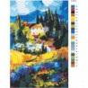 Дом в горах абстракция 80х120 Раскраска картина по номерам на холсте