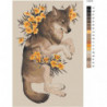Волк с цветами 80х120 Раскраска картина по номерам на холсте