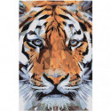 Морда тигра геометрика 100х150 Раскраска картина по номерам на холсте
