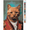 Рыжий кот в костюме 80х120 Раскраска картина по номерам на холсте