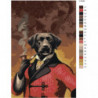 Портрет собаки с трубкой 100х150 Раскраска картина по номерам на холсте
