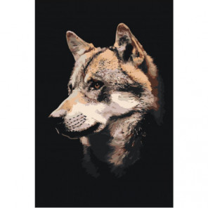 Морда волка 100х150 Раскраска картина по номерам на холсте