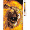 Рычащий огненный лев 80х120 Раскраска картина по номерам на холсте
