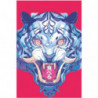 Синий тигр в азиатском стиле 100х150 Раскраска картина по номерам на холсте