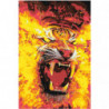 Огненный тигр Раскраска картина по номерам на холсте