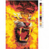 Огненный тигр 80х120 Раскраска картина по номерам на холсте