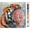 Тигр с цветком 80х80 Раскраска картина по номерам на холсте