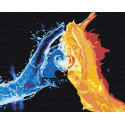 Взаимное притяжение / Огонь и вода 80х100 см Раскраска картина по номерам на холсте с неоновыми красками