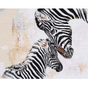 Зебра с детёнышем 100х125 см Раскраска картина по номерам на холсте