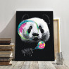  Панда с мыльными пузырями Раскраска картина по номерам на холсте с неоновыми красками AAAA-RS121