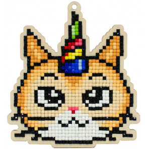  Праздничный кот Алмазная мозаика подвеска Гранни Wood W0362