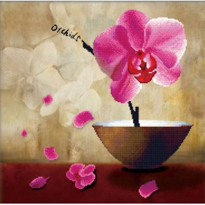 Цветок орхидеи Алмазная частичная вышивка (мозаика) Color Kit
