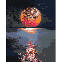 Лунная дорожка / Полная луна 100х125 см Раскраска картина по номерам на холсте с неоновыми красками